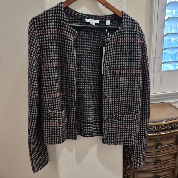 Vince Jackets & Blazers - Vince Women's Plaid Blazer in Black and Pink